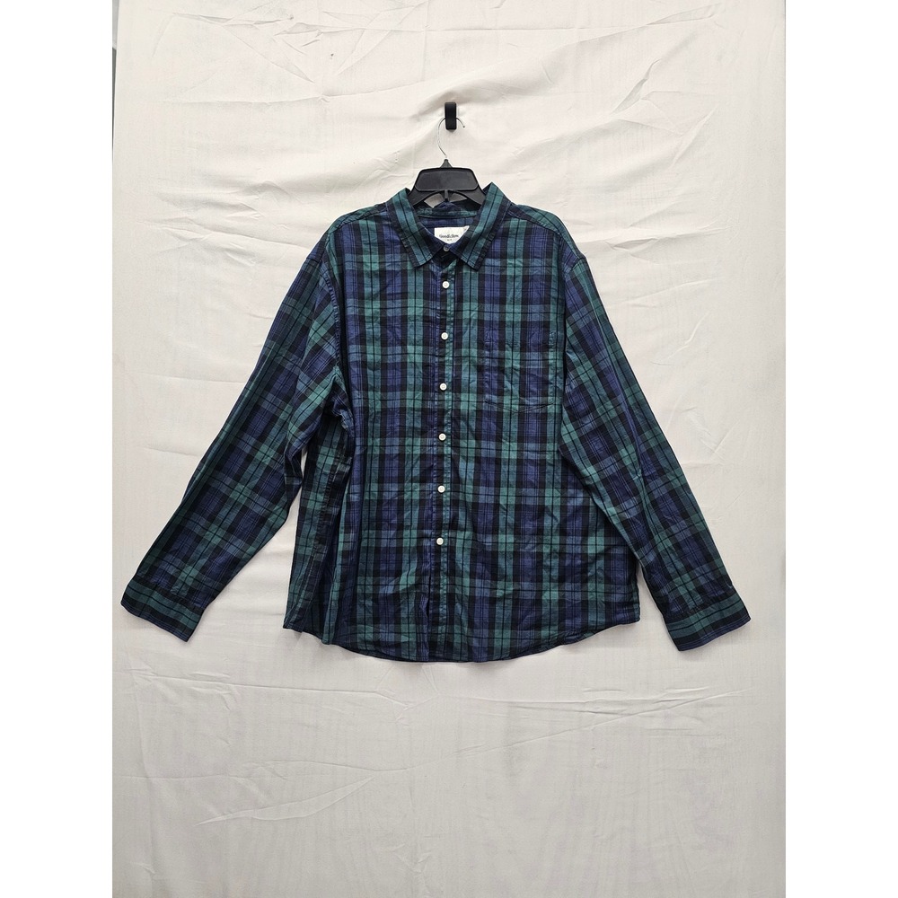 Goodfellow‎ & Co Mens Classic Button Down Green Cotton Blend Holiday Size XXL